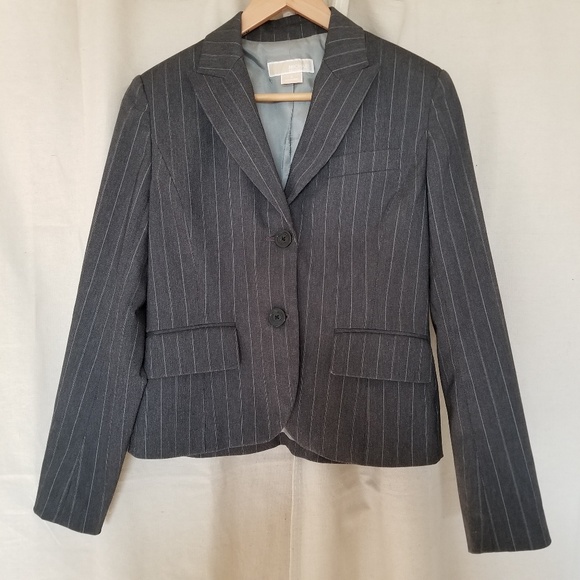 Michael Michael Kors Pinstripe Blazer Gray 4 - Picture 1 of 4